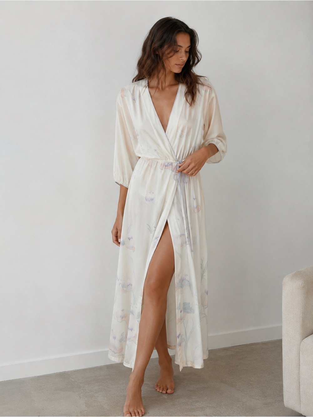 Vintage Robe with Pastel Pattern